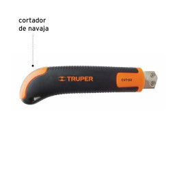 Cutter 25 mm profesional con alma metálica y grip, Truper, Cutters