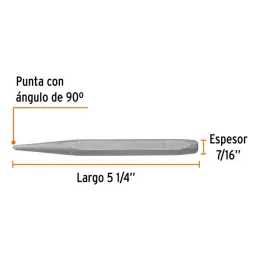  Centro Punto 7/16" L5-1/4 Punzones para Barrenar, Truper 12221 3.813559 Punzón 7/16" para Barrenar, Largo 5-1/4", Truper 12221
