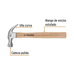  Martillos 16oz Cabeza Americana C28mm Ucurva MMadera13" Truper 16752 14.40678 Martillos 16oz Cabeza Americana C28mm Ucurva MMad