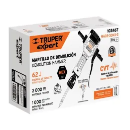  Martillos Demoledores 2000W HEX 1-1/8” 62J CVT Expert Truper 102467 2921.186441 Martillos Demoledores 2000W HEX 1-1/8” 62J CVT 