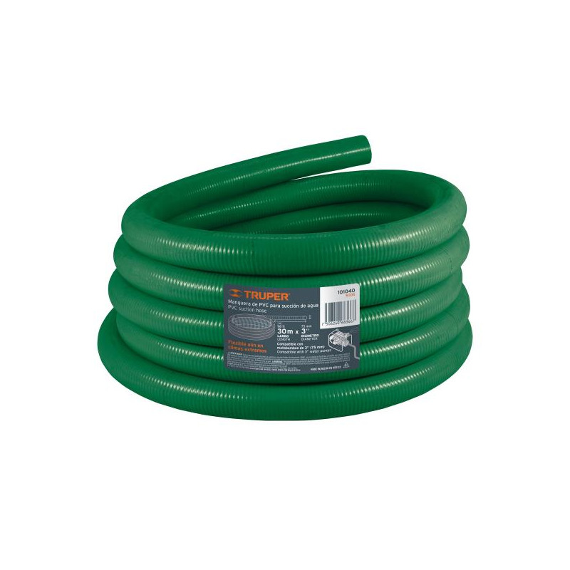 Rollos Mangueras Rigida 3" x30m succion para motobomba Truper 101040 1291.525424 Rollos Mangueras Rigida 3" x30m succion para m Rollos Mangueras Rigida 3" x30m succion para motobomba Truper 101040 1291.525424 Rollos Mangueras Rigida 3" x30m succion para m
