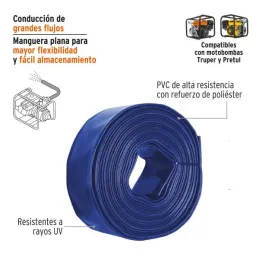  Rollos Mangueras Plana 3" x50m Descarga para motobombas Truper 100865 411.864407 Rollos Mangueras Plana 3" x50m Descarga para m