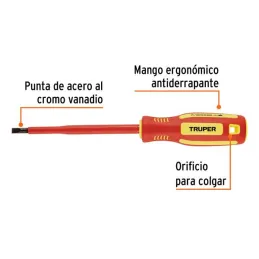  Desarmador Plano 7/32" x5" Aislado 1000V Truper 102242 6.779661 Desarmador Plano 7/32" x5" Aislado 1000V Truper 102242

Punta d