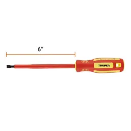  Desarmador Plano 1/4" x6" Aislado 1000V Truper 102243 7.542373 Desarmador Plano 1/4" x6" Aislado 1000V Truper 102243

Punta de 