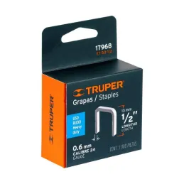  Grapas 1/2" Corona27/64" Calibre 24 para Engrapadora ET-50 50X 50P, ET-50-1/2 17968 Truper 4.067797 Grapas 1/2" Corona27/64" Ca