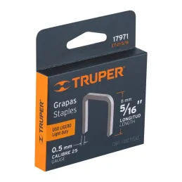  Grapas 5/16" Corona 29/64" Calibre 25 x1000u para Engrapadora ET-21 ET-21P, ET-21-5/16 17971 Truper 2.542373 Grapas 5/16" Coron