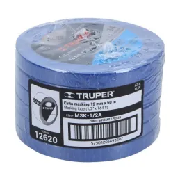  Cintas Masking Tape Azul 1/2" x50m para pintor Truper 12620 3.220339 Cintas Masking Tape Azul 1/2" x50m para pintor Truper 1262