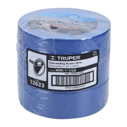  Cintas Masking Tape Azul 1-1/2" x50m para pintor Truper 12623 9.491525 Cintas Masking Tape Azul 1-1/2" x50m para pintor Truper 
