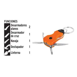  Multiherramienta 6 funciones con LED Tipo llavero, Truper 13336 15.59322 Multiherramienta 6 funciones con LED Tipo llavero, Tru