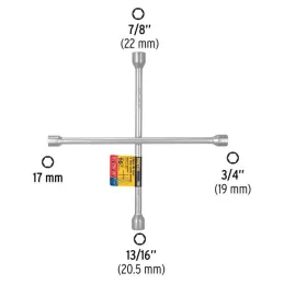  Llaves de Rueda 16" en Cruz 17mm 3/4 13/16 7/8 Galvanizadas Pretul 28889 22.033898 Llaves de Rueda 16" en Cruz 17mm 3/4 13/16 7