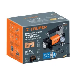  Compresora de Aire 12V Portatil para Auto con Maletin Truper 19999 104.237288 Compresora de Aire 12V Portatil para Auto con Mal