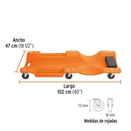  Camas Plasticas para Mecanico 40" Ergonomico Rodajes360, Truper 100904 141.525424 Cama de Plástico 40" para Mecánico, Truper 10