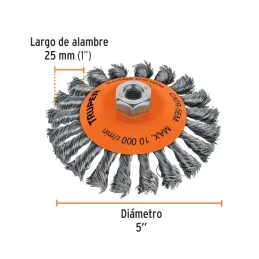  Cardas Conicas 5" Trenzado M14 Truper 14189 13.559322 Cardas Conicas 5" Trenzado M14 Truper 14189

Fabricadas de acero al carbo