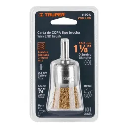  Cardas Copa 1 1/8" Grueso Z1/4" Truper 11596 5.423729 Cardas Copa 1 1/8" Grueso Z1/4" Truper 11596

Fabricada en acero latonado