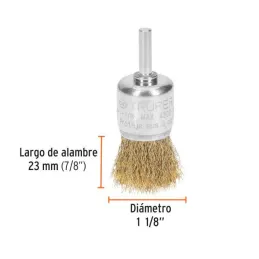 Cardas Copa 1 1/8" Grueso Z1/4" Truper 11596 5.423729 Cardas Copa 1 1/8" Grueso Z1/4" Truper 11596

Fabricada en acero latonado