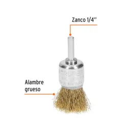  Cardas Copa 1" Grueso Z1/4" Truper 11595 4.745763 Cardas Copa 1" Grueso Z1/4" Truper 11595

Fabricada en acero latonado (antich