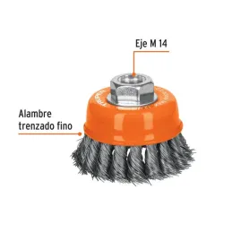  Cardas Copa 3" Trenzado Fino M14, Truper 14184 13.559322 Cardas Copa 3" Trenzado Fino M14, Truper 14184

Fabricada en acero al 