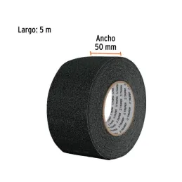  Cintas adhesivas antiderrapantes 2" x5m Negro Pisos y Rampas, Truper 12532 20.338983 Cinta Antiderrapante 2" (50mm) x 5M Negro,