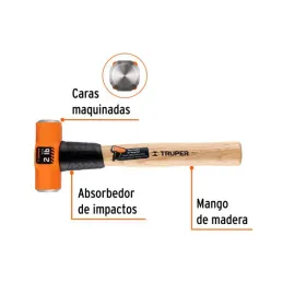  Comba Octagonal Cabeza 2 lb x12" Maquinada Termoplastico Truper 16506 17.79661 Comba Octagonal Cabeza 2 lb x12" Maquinada Termo