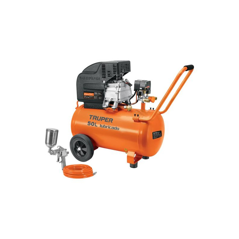 Compresoras 50L 3.5HP Lubricada Automatico Bifasico Con Manguera y Pistola, Truper 101744 599.152542 Combo Compresoras 50 Litro Compresoras 50L 3.5HP Lubricada Automatico Bifasico Con Manguera y Pistola, Truper 101744 599.152542 Combo Compresoras 50 Litro