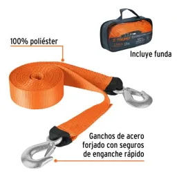  Correa para Remolque 5.8m x48mm con Gancho 2000kg, Truper CREM-2X58C 18344 39.830508 Correa para Remolque 5.8m x48mm con Gancho