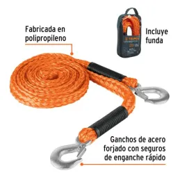  Cuerda Soga para Remolque 3.5m x22mm con Gancho 1000kg, Truper CREM-5/8X45 18345 21.186441 Cuerda Soga para Remolque con Gancho