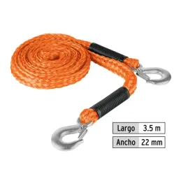  Cuerda Soga para Remolque 3.5m x22mm con Gancho 1000kg, Truper CREM-5/8X45 18345 21.186441 Cuerda Soga para Remolque con Gancho