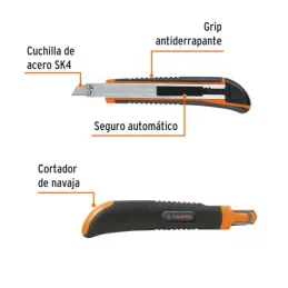  Cutter 5" 9mm Profesional con AlmaMetalica y Grip 3NavajaSK4, Truper CUT-5X 16971 5.677966 Cutter 5" (9mm) Profesional con Alma