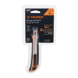  Cutter 5" 9mm Profesional con AlmaMetalica y Grip 3NavajaSK4, Truper CUT-5X 16971 5.677966 Cutter 5" (9mm) Profesional con Alma