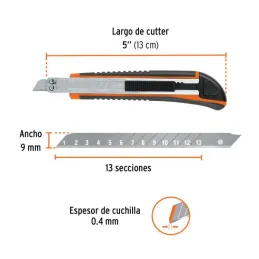  Cutter 5" 9mm Profesional con AlmaMetalica y Grip 3NavajaSK4, Truper CUT-5X 16971 5.677966 Cutter 5" (9mm) Profesional con Alma