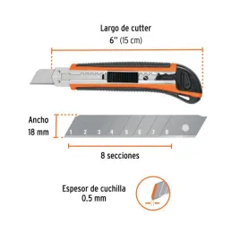  Cutter 6" 18mm Profesional con AlmaMetalica y Grip 3NavajaSK4, Truper CUT-6XX 16977 7.033898 Cutter 6" (18mm) Profesional con A