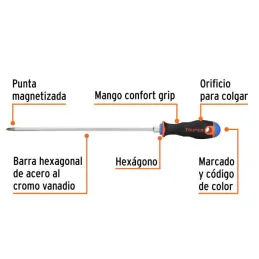  Desarmador Estrella BHex 3/16" x10" ComfortGrip Truper 100837 5.338983 Desarmador Estrella BHex 3/16" x10" ComfortGrip Truper 1