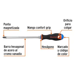  Desarmador Estrella BHex 3/8" x8" ComfortGrip Truper 100839 8.474576 Desarmador Estrella BHex 3/8" x8" ComfortGrip Truper 10083