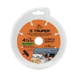  Discos de Corte carburo de Tungsteno 4-1/2" x1.2mm MultiMaterial D7/8, Truper 12134 16.949153 Discos de Corte carburo de Tungst