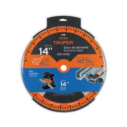  Discos de diamantes 14" x4mm para corte metal E1 Truper 15156 316.101695 Discos de diamantes 14" x4mm para corte metal E1 Trupe