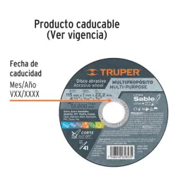  Discos de Corte Metal 4-1/2" x1mm Multimaterial Oaluminio CarburoSilicio, Truper 18651 1.949153 Discos de Corte Metal 4-1/2" x1