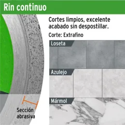  Discos Diamantados 4" continuos Fino  1.6mm, DDT-802C 11578 Truper 15.423729 Discos Diamantados 4" continuos Fino 1.6mm, DDT-80