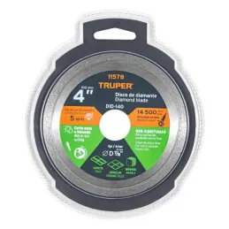  Discos Diamantados 4" continuos Fino  1.6mm, DDT-802C 11578 Truper 15.423729 Discos Diamantados 4" continuos Fino 1.6mm, DDT-80