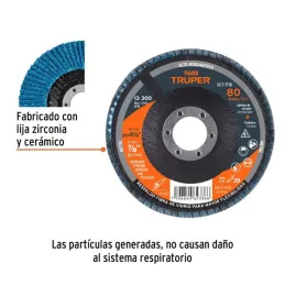  Discos Flap Discs Laminado 4 1/2" G80 Lija de Zirconia, DLT-1718 11688 Truper 7.966102 Discos Flap Discs Laminado 4 1/2" G80 Li