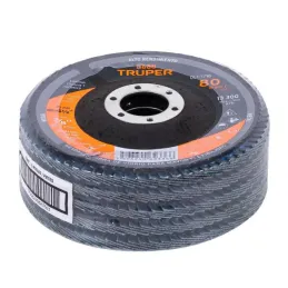  Discos Flap Discs Laminado 4 1/2" G80 Lija de Zirconia, DLT-1718 11688 Truper 7.966102 Discos Flap Discs Laminado 4 1/2" G80 Li