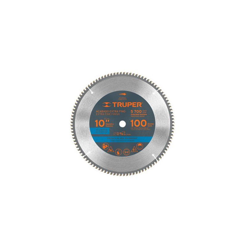 Discos Sierra para Aluminio 10" Centro 5/8", 100 Dientes de carburo de tungsteno, ST-10100A 18313 Truper 55.084746 Discos Sierr