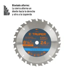  Discos Sierras 8-1/4" 24Dientes C5/8" para madera, Truper 18302 23.728814 Discos Sierras 8-1/4" 24Dientes C5/8" para madera, Tr