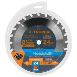  Discos Sierras 8-1/4" 24Dientes C5/8" para madera, Truper 18302 23.728814 Discos Sierras 8-1/4" 24Dientes C5/8" para madera, Tr