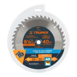  Discos Sierras 8-1/4" 40Dientes C5/8" para madera, Truper 18303 26.271186 Discos Sierras 8-1/4" 40Dientes C5/8" para madera, Tr