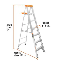  Escaleras Tijera 6 Peldaños con Bandeja T2 Max3.4m P7.4kg EAluminio, Truper 16744 275.423729 Escaleras Tijera 6 Peldaños con Ba