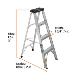  Escaleras de Tijera 3 Peldaños T3 Max2.4m P3.7kg EAluminio, Truper 16741 131.355932 Escaleras de Tijera 3 Peldaños T3 Max2.4m P