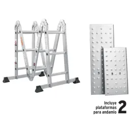  Escaleras Multiposicion 12 Peldaños T1 Max4.6m P12.2kg Aluminio, Truper 100495 352.542373 Escaleras Multiposicion 12 Peldaños T