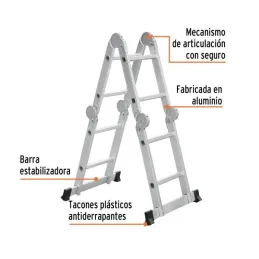  Escaleras Multiposicion 8 Peldaños T1 Max3.6m P10.4kg Aluminio, Truper 101905 277.118644 Escaleras Multiposicion 8 Peldaños T1 