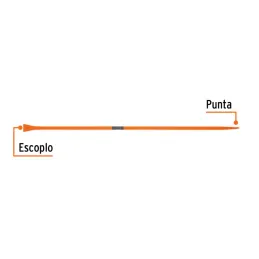  Barretas de Punta 1" x175cm 7kg E67mm Hexagonal Truper 19963 81.355932 Barreta Hexagonal de Punta 1" x 175cm, Escoplo 67mm, Tie