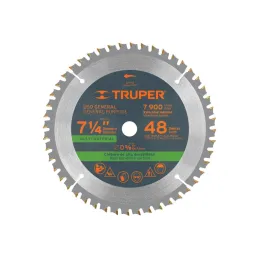  Discos de Sierra 7-1/4" 48Dientes C5/8" Plastico Madera carburo de tungsteno, Truper 18317 25.423729 Discos de Sierra 7-1/4" 48